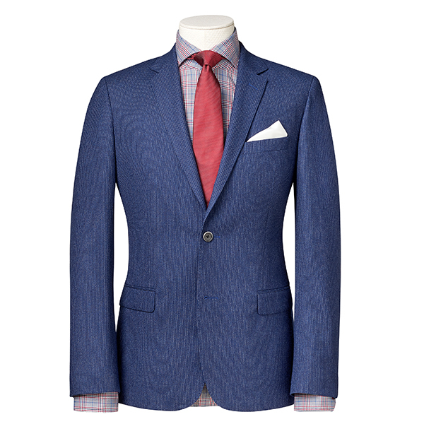 Man Wool Suit Blue Stripe